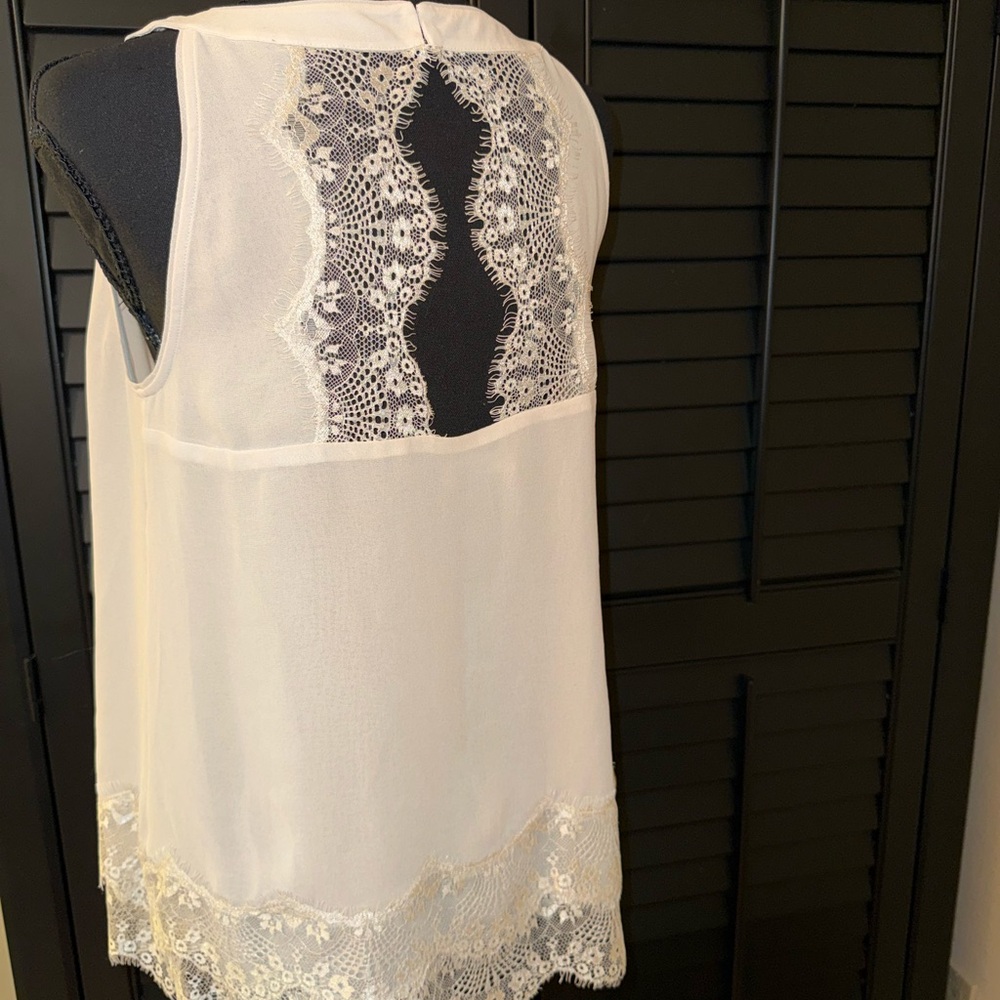 White House Black Market White Lace Blouse